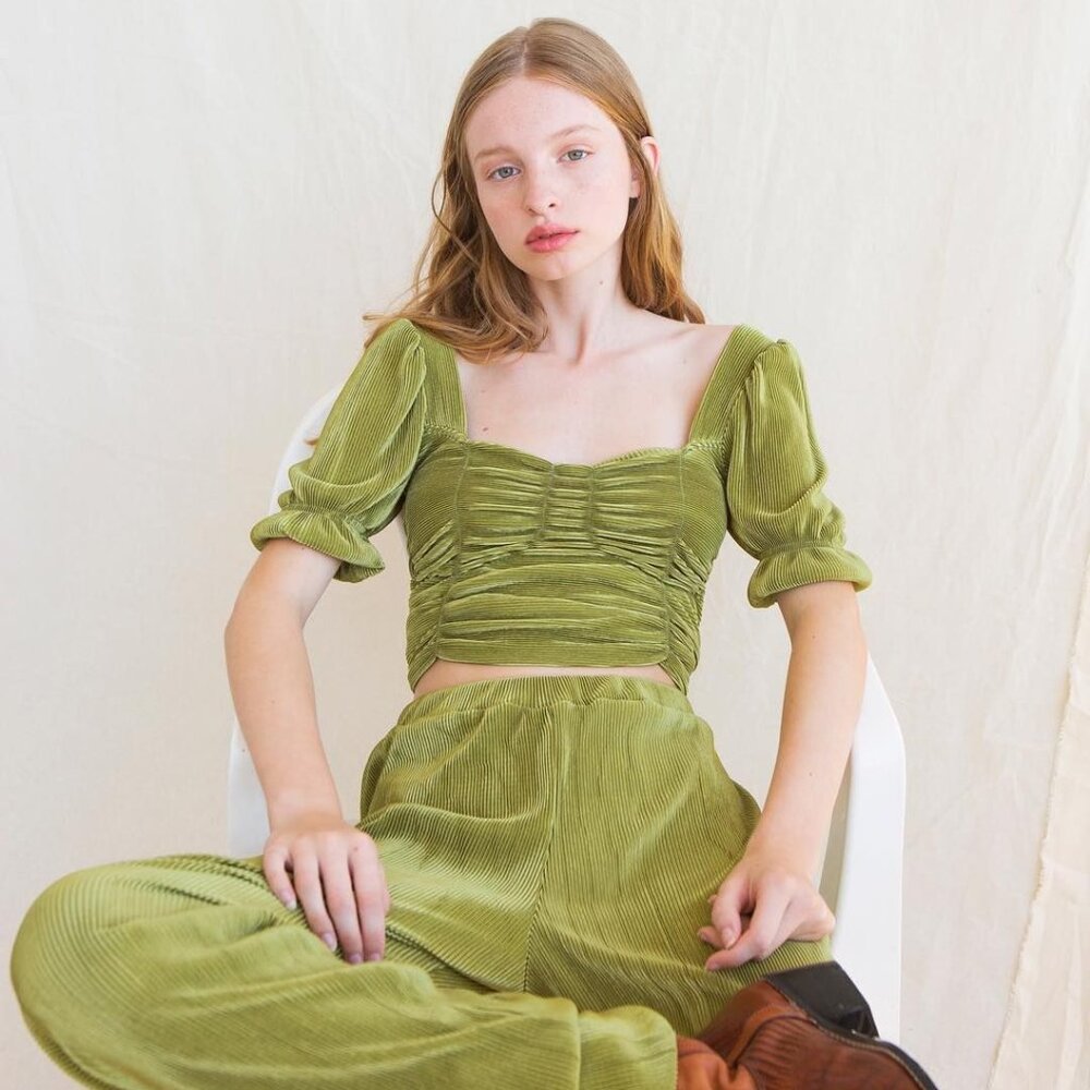 Tach Clothing Florencia Top in Pistachio (XS)